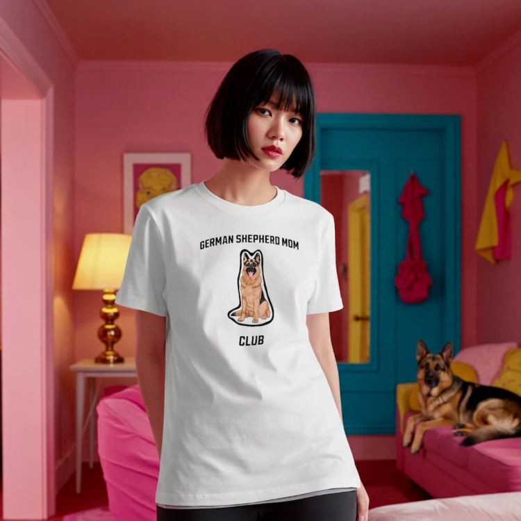 Owczarek Niemiecki Mom Club T-shirt