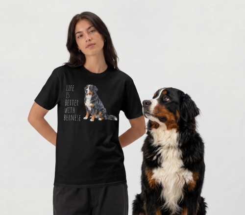 Life Is Better With Berneński Pies Pasterski T-shirt