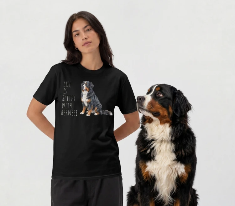 Life Is Better With Berneński Pies Pasterski T-shirt