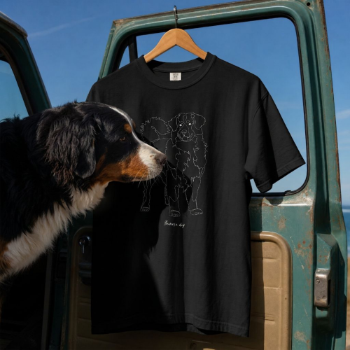 Berneński Pies Pasterski Outline T-shirt