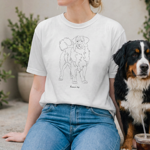 Berneński Pies Pasterski Outline T-shirt
