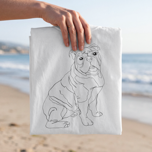 Buldog Angielski Outline T-shirt