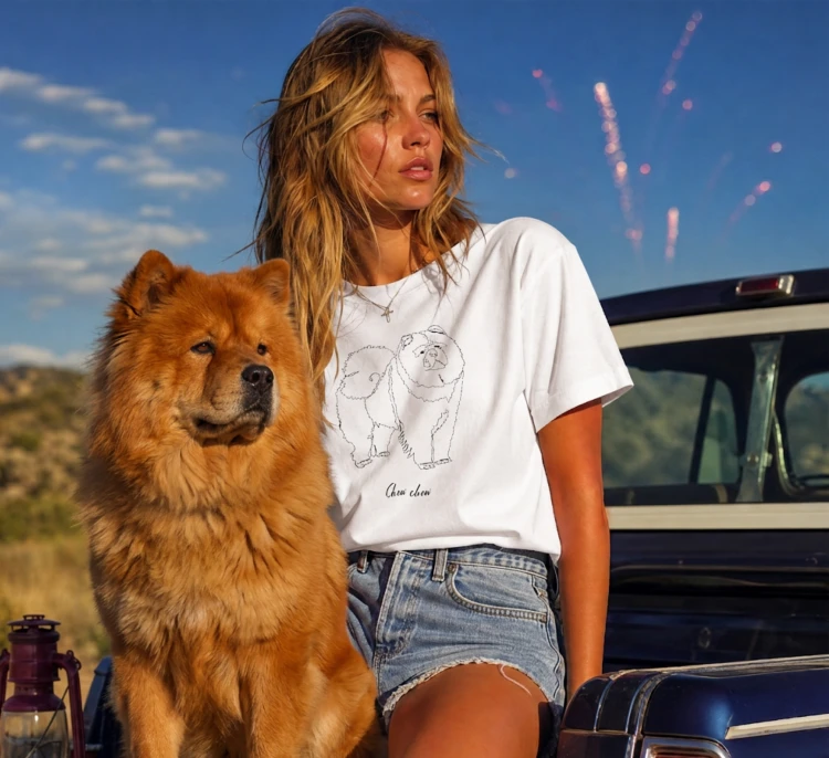 Chow Chow Outline T-shirt