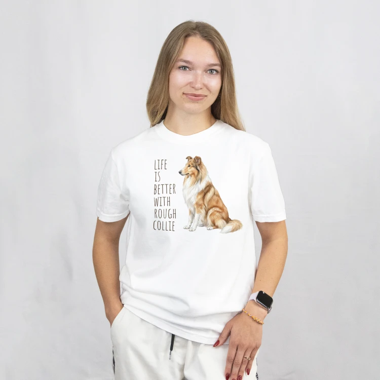 Life Is Better With Owczarek Szkocki Długowłosy T-shirt