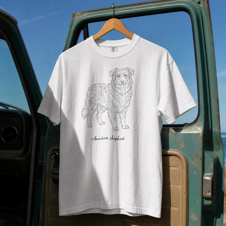 Owczarek Amerykański Outline T-shirt