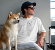 Akita Inu Outline T-shirt