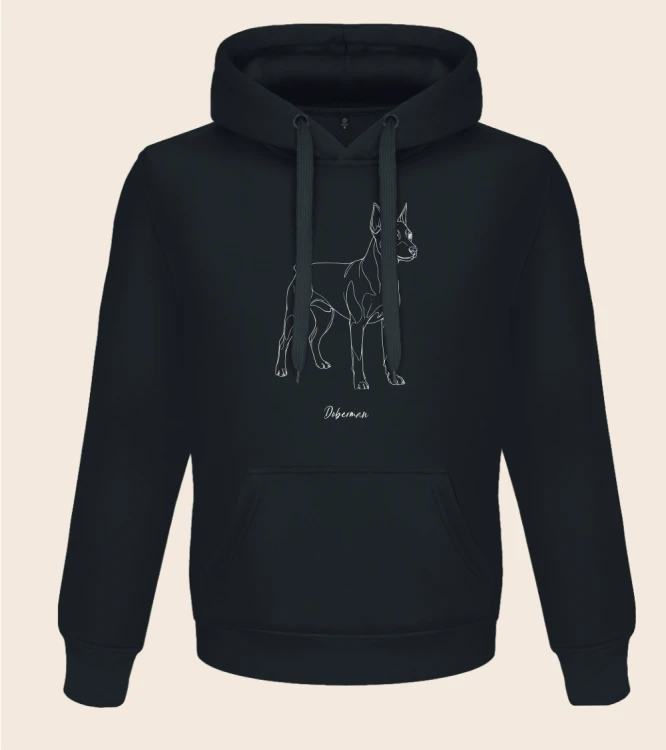 Doberman Outline Bluza z kapturem