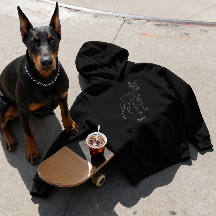 Doberman Outline Bluza z kapturem