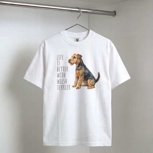Life Is Better With Terrier Walijski T-shirt