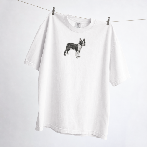 Boston Terrier Naszywka T-shirt oversize