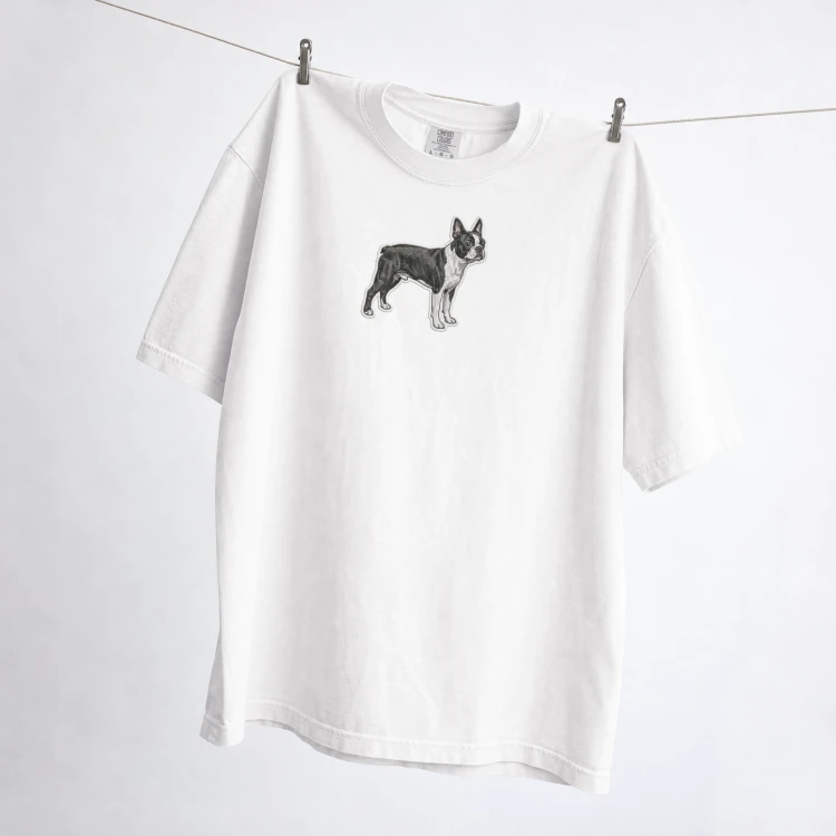 Boston Terrier Naszywka T-shirt oversize