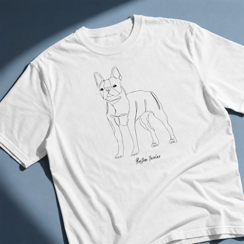 Boston Terrier Outline T-shirt