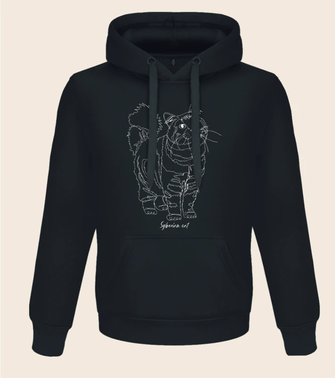 Kot Syberyjski Outline Bluza z kapturem