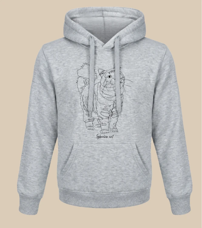 Kot Syberyjski Outline Bluza z kapturem