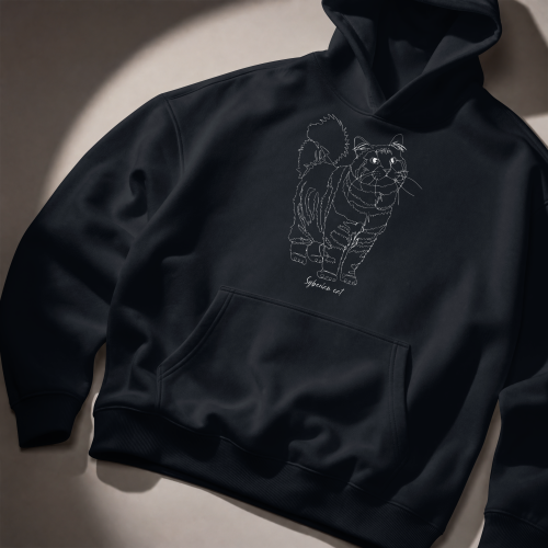 Kot Syberyjski Outline Bluza z kapturem