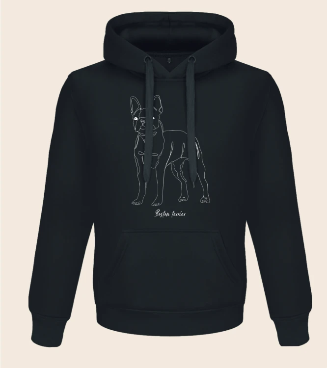 Boston Terrier Outline Bluza z kapturem