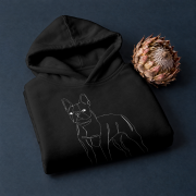 Boston Terrier Outline Bluza z kapturem