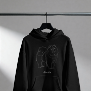 Chow Chow Outline Bluza z kapturem