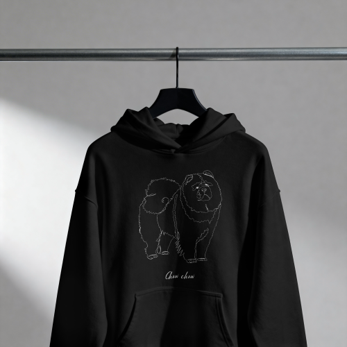 Chow Chow Outline Bluza z kapturem