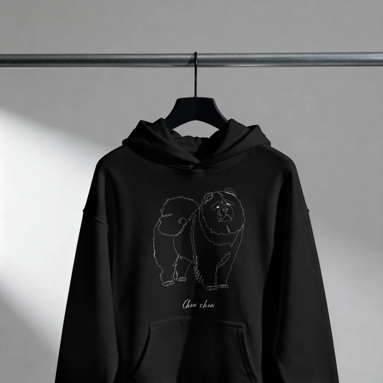 Chow Chow Outline Bluza z kapturem