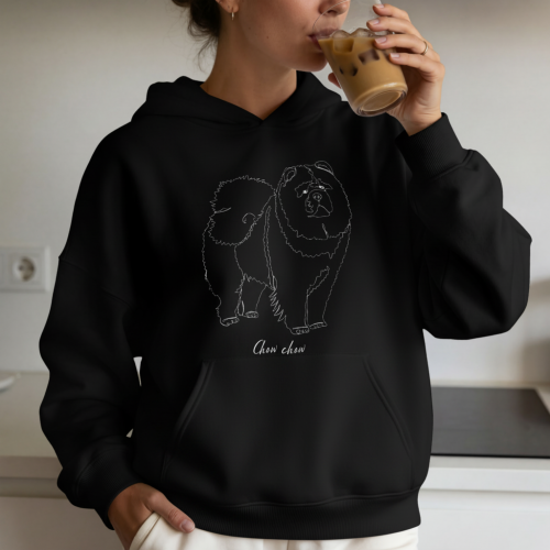 Chow Chow Outline Bluza z kapturem