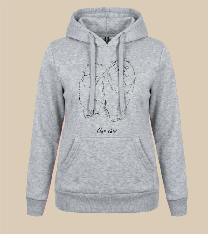 Chow Chow Outline Bluza z kapturem