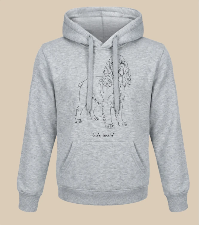 Cocker Spaniel Outline Bluza z kapturem