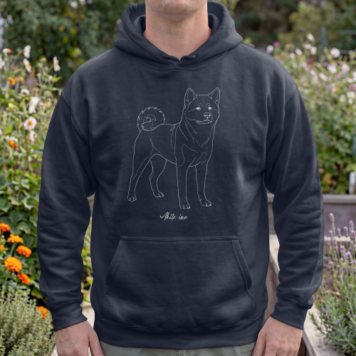 Akita Inu Outline Bluza z kapturem