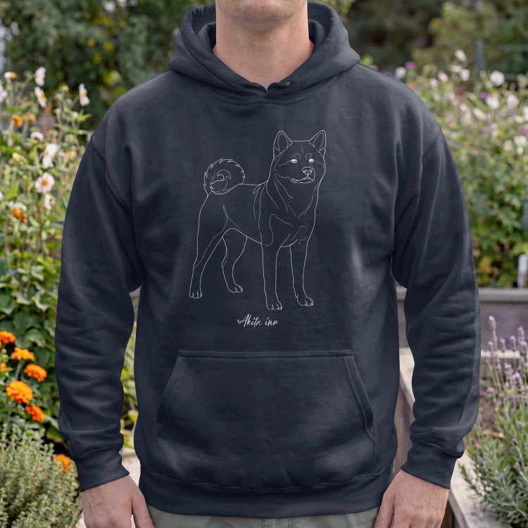 Akita Inu Outline Bluza z kapturem