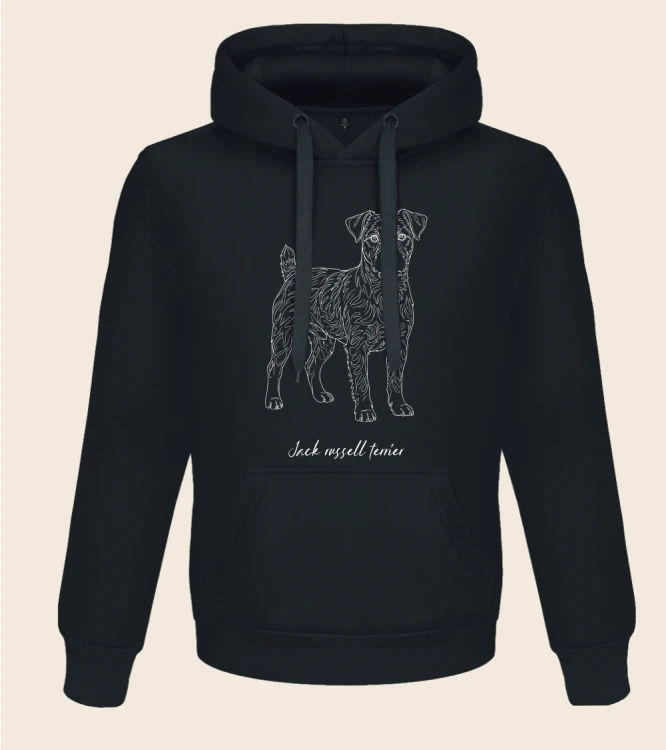 Jack Russell Terrier Outline Bluza z kapturem