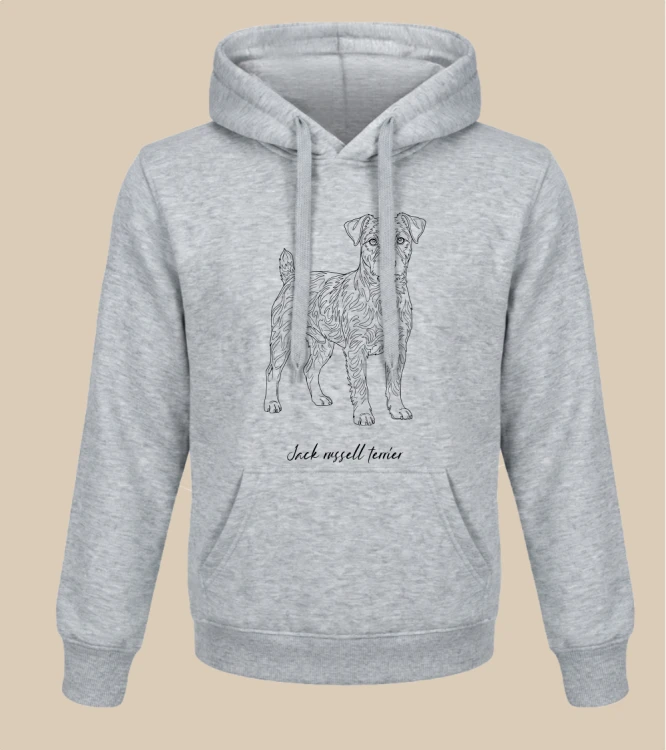 Jack Russell Terrier Outline Bluza z kapturem
