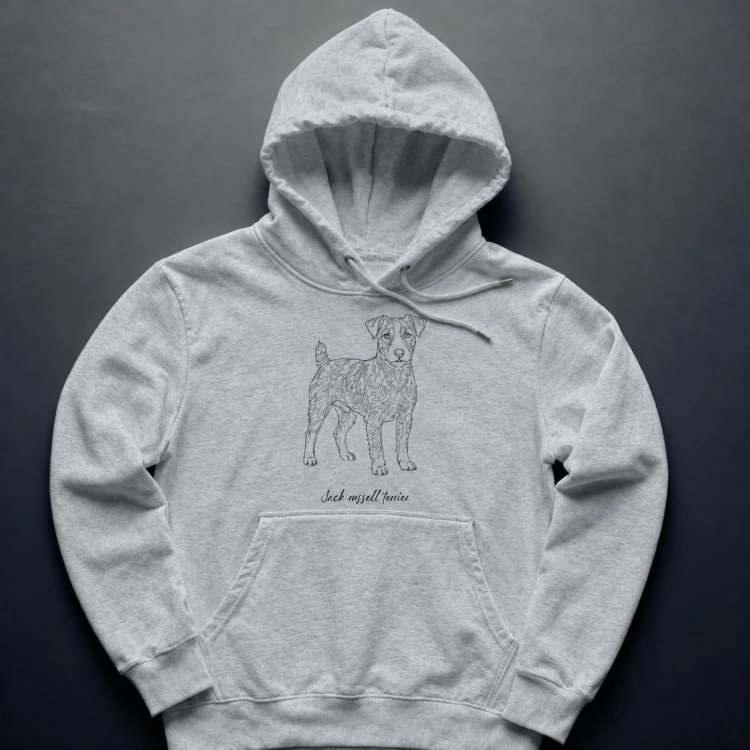 Jack Russell Terrier Outline Bluza z kapturem
