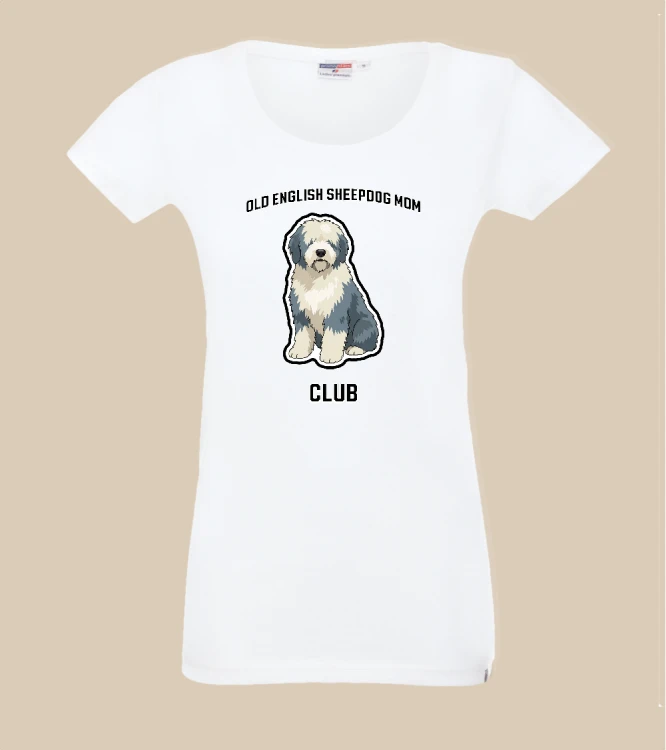 Owczarek Staroangielski Mom Club T-shirt