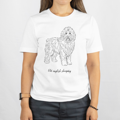 Owczarek Staroangielski Outline T-shirt
