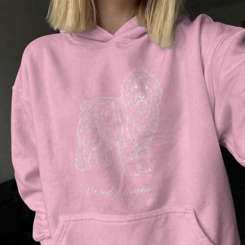 Owczarek Staroangielski Outline Bluza z kapturem
