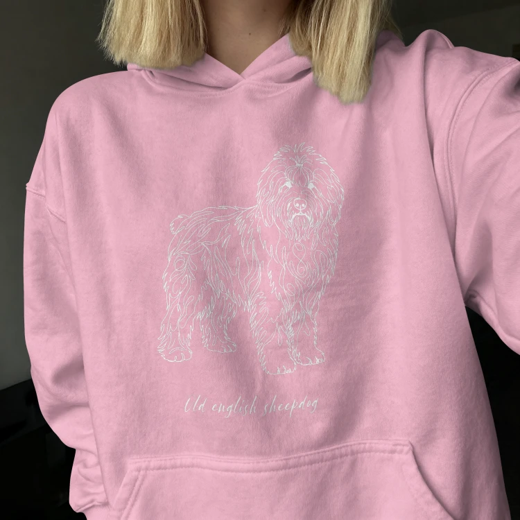 Owczarek Staroangielski Outline Bluza z kapturem