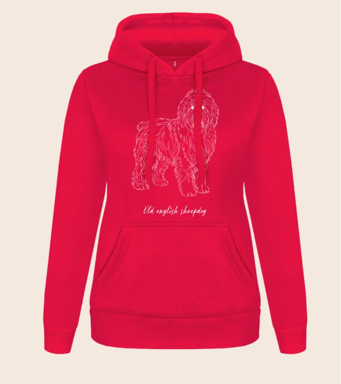 Owczarek Staroangielski Outline Bluza z kapturem