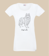 Owczarek Szkocki Długowłosy Outline T-shirt