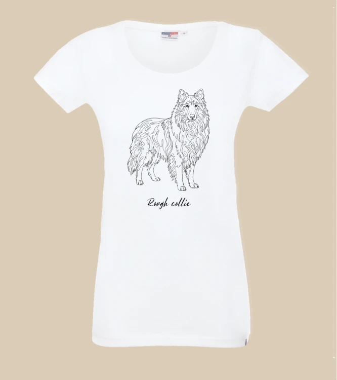 Owczarek Szkocki Długowłosy Outline T-shirt