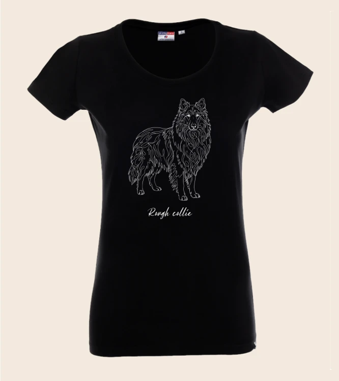 Owczarek Szkocki Długowłosy Outline T-shirt