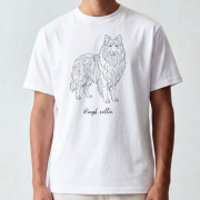 Owczarek Szkocki Długowłosy Outline T-shirt