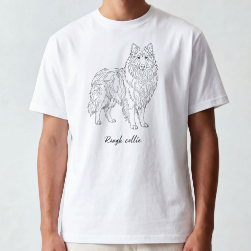 Owczarek Szkocki Długowłosy Outline T-shirt