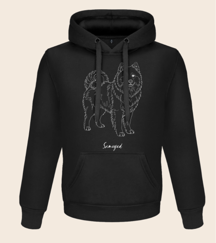 Samojed Outline Bluza z kapturem