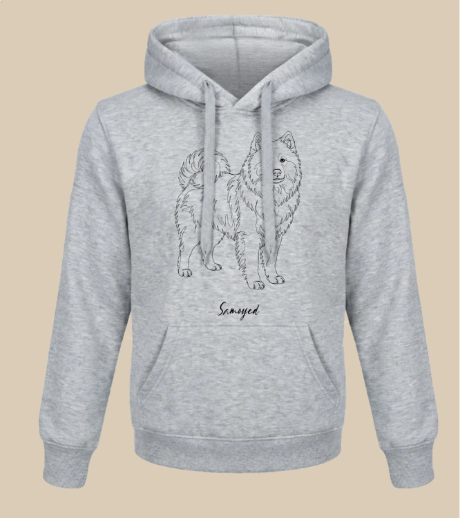 Samojed Outline Bluza z kapturem