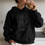 Samojed Outline Bluza z kapturem