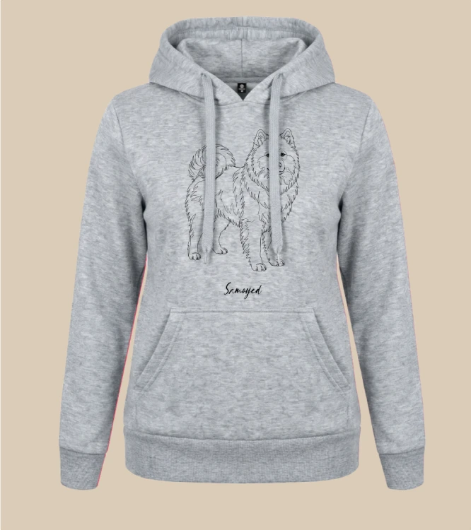 Samojed Outline Bluza z kapturem