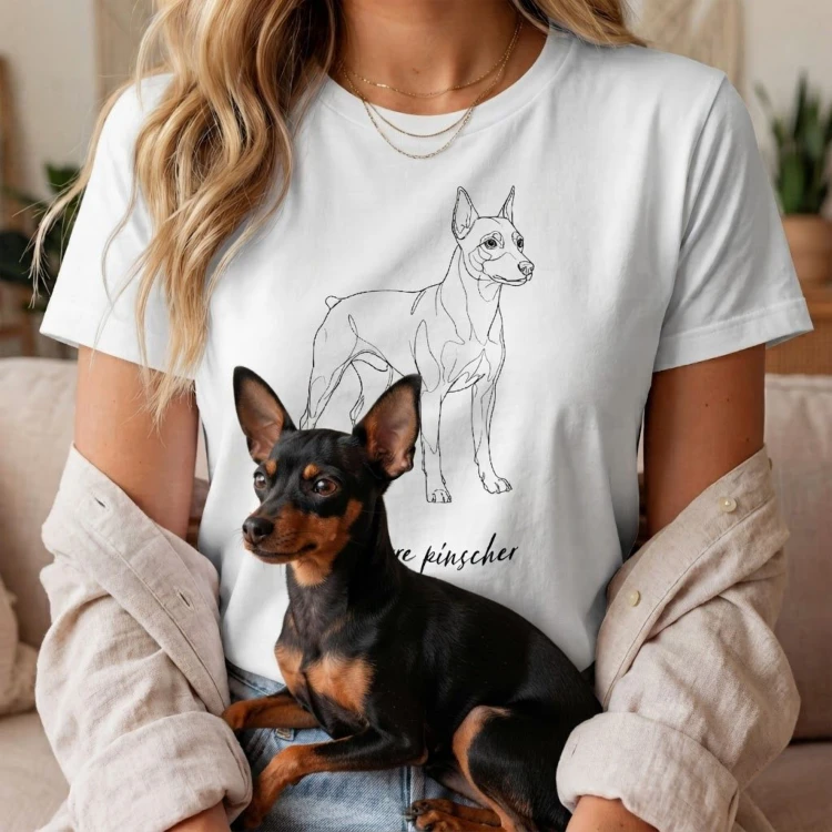 Pinczer Miniaturowy Outline T-shirt