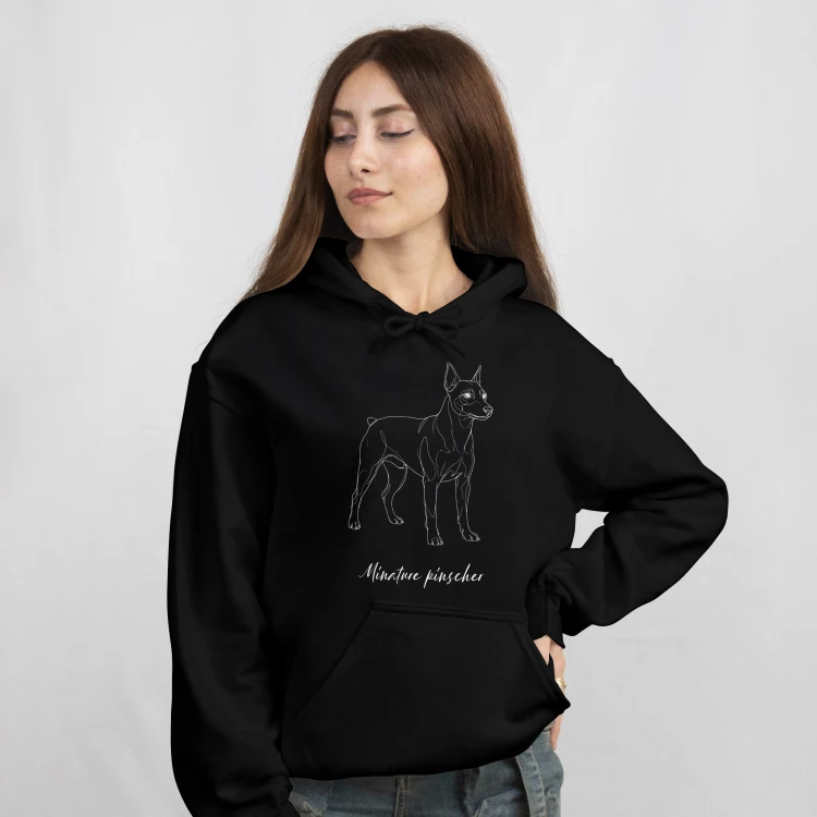 Pinczer Miniaturowy Outline Bluza z kapturem