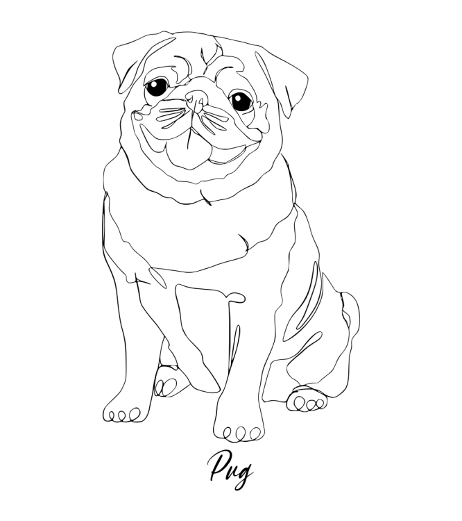 Mops Outline T-shirt