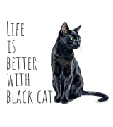 Life Is Better With Czarny Kot T-shirt